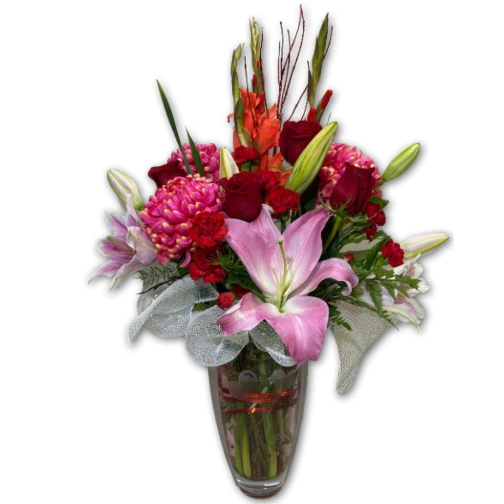 Love Burst Arrangement in Polish Vase - Shalimar Flower Shop