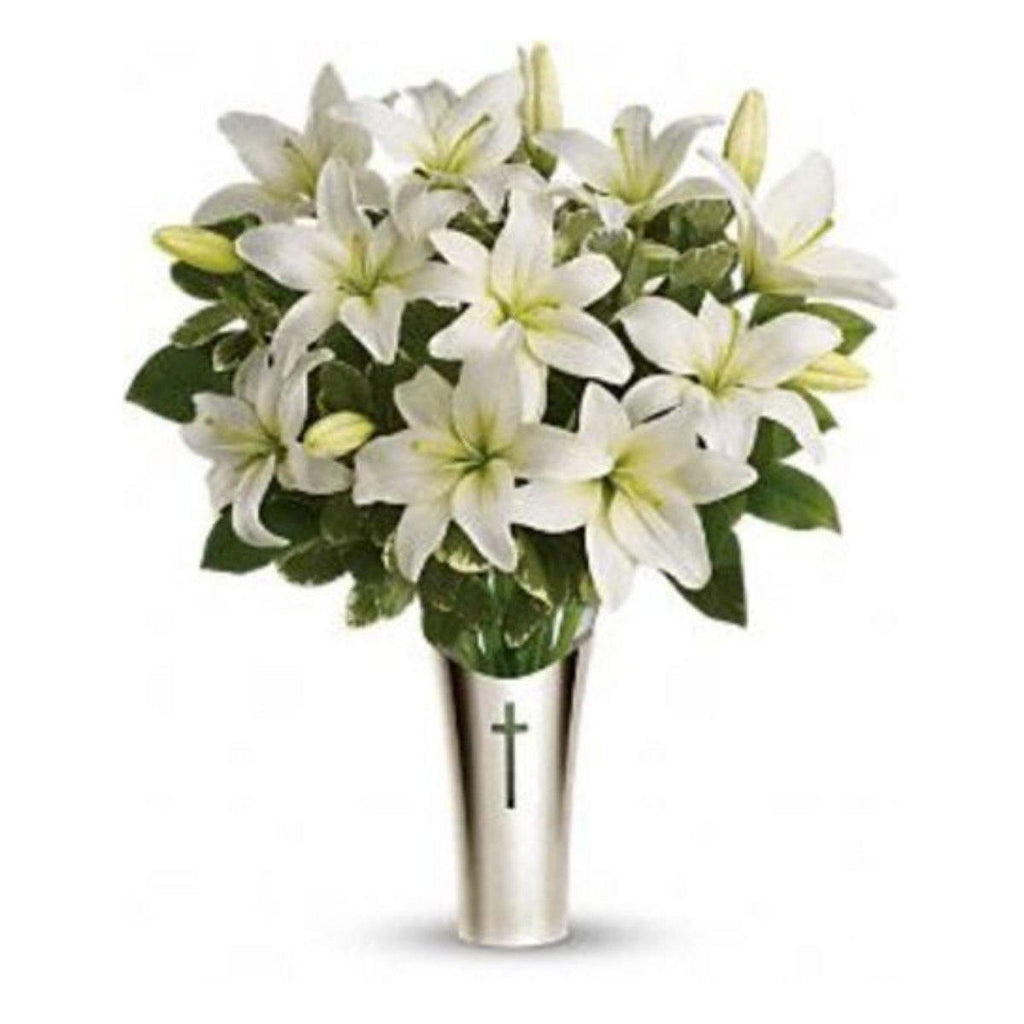 Sacred Cross Sympathy Bouquet - Shalimar Flower Shop