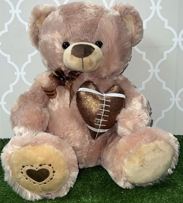 Teddy Bear with Copper Heart - Shalimar Flower Shop