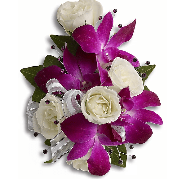 Dendro Orchid And Rose Corsage - Shalimar Flower Shop