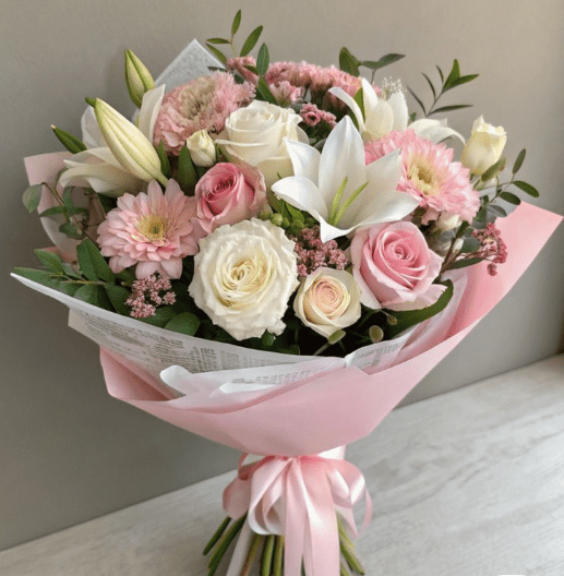 Pretty Pink And White Flower Bouquet - Shalimar Flower Shop
