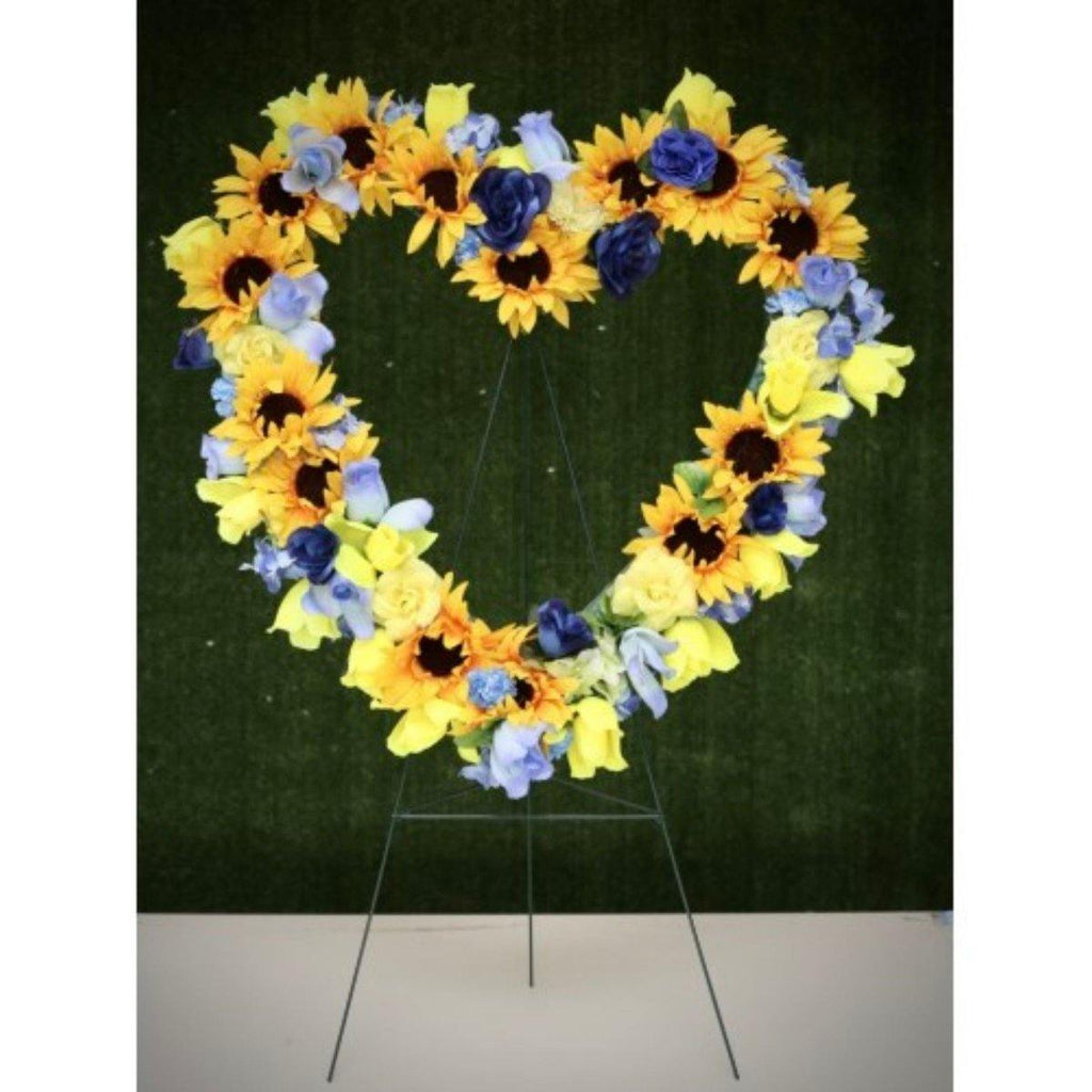 Artificial Floral Heart Wreath for Cemetery - Shalimar Flower Shop