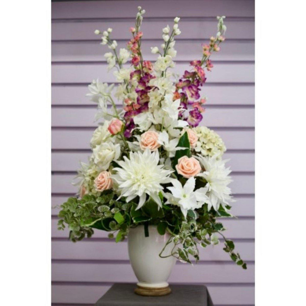 Beautiful Silk Florals in a Ceramic Vase - Shalimar Flower Shop