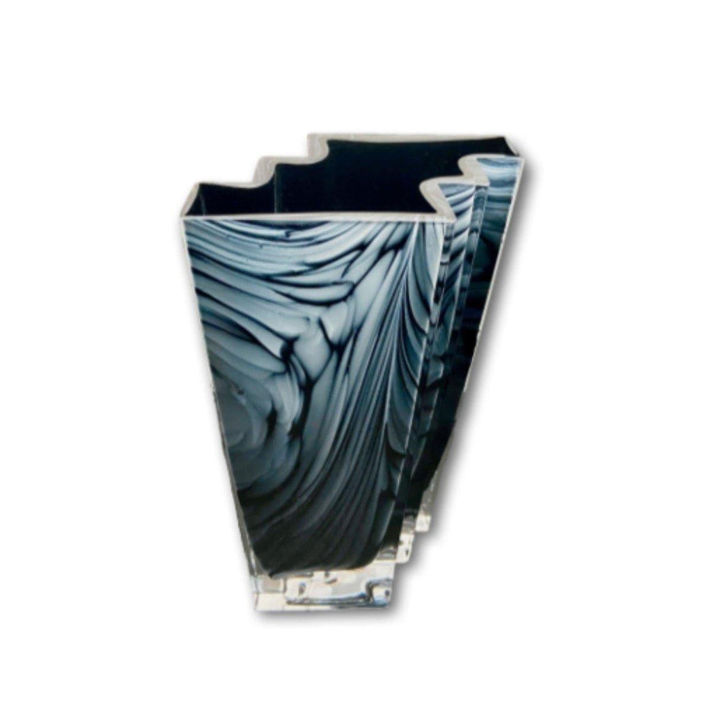 Blue & White Marbled Premium Vase - Shalimar Flower Shop