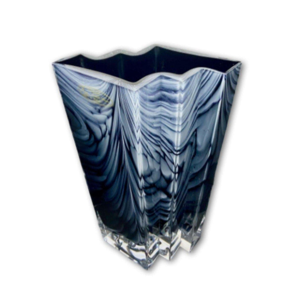 Blue & White Marbled Premium Vase - Shalimar Flower Shop