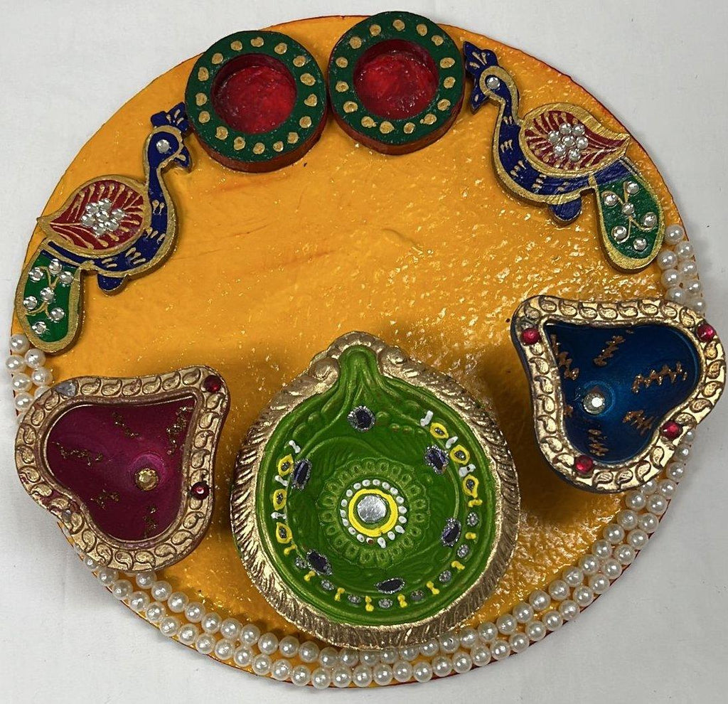 Diya Set - Orange Color - Shalimar Flower Shop