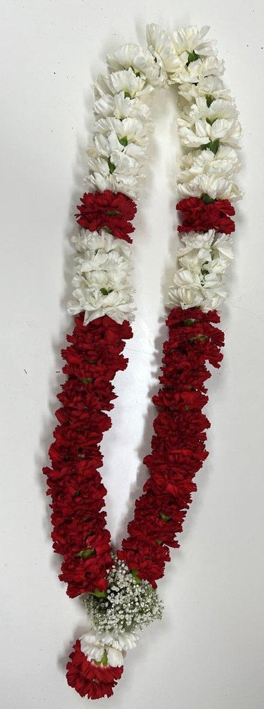 Garland Red and White Carnations - Shalimar Flower Shop