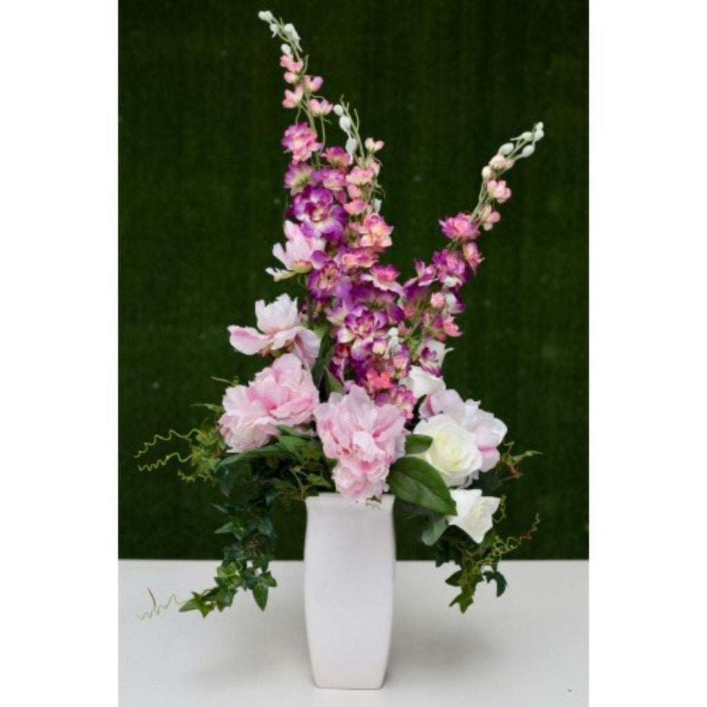 Glam Garden Silk Floral Arrangement (Artificial Flowers) - Shalimar Flower Shop