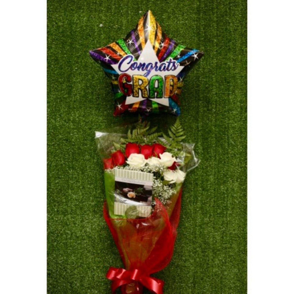 Graduation Rose Bouquet Bundle - Shalimar Flower Shop