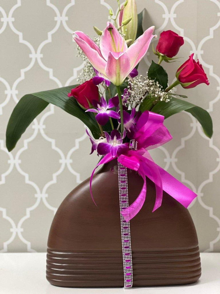 Just for Her in Elegant Brown Vase - Shalimar Flower Shop