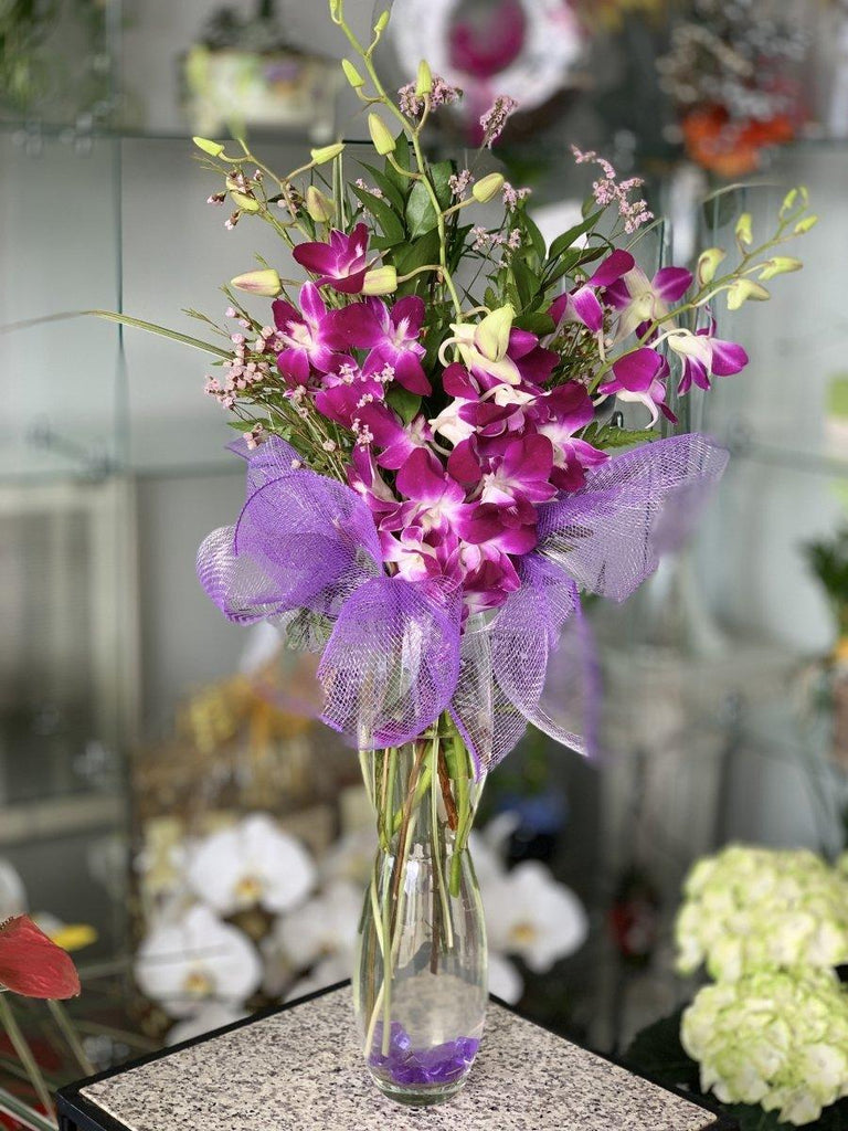 Purple Orchid Paradise Arrangements - Shalimar Flower Shop