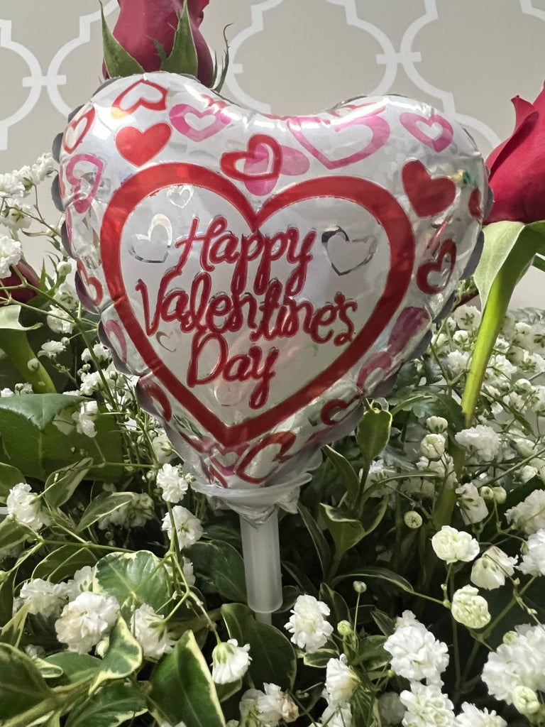 Red Beauty with Balloon - Shalimar Flower Shop