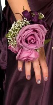 2A Fresh Single White Rose Prom Wrist Corsage on Diamante Bracelet