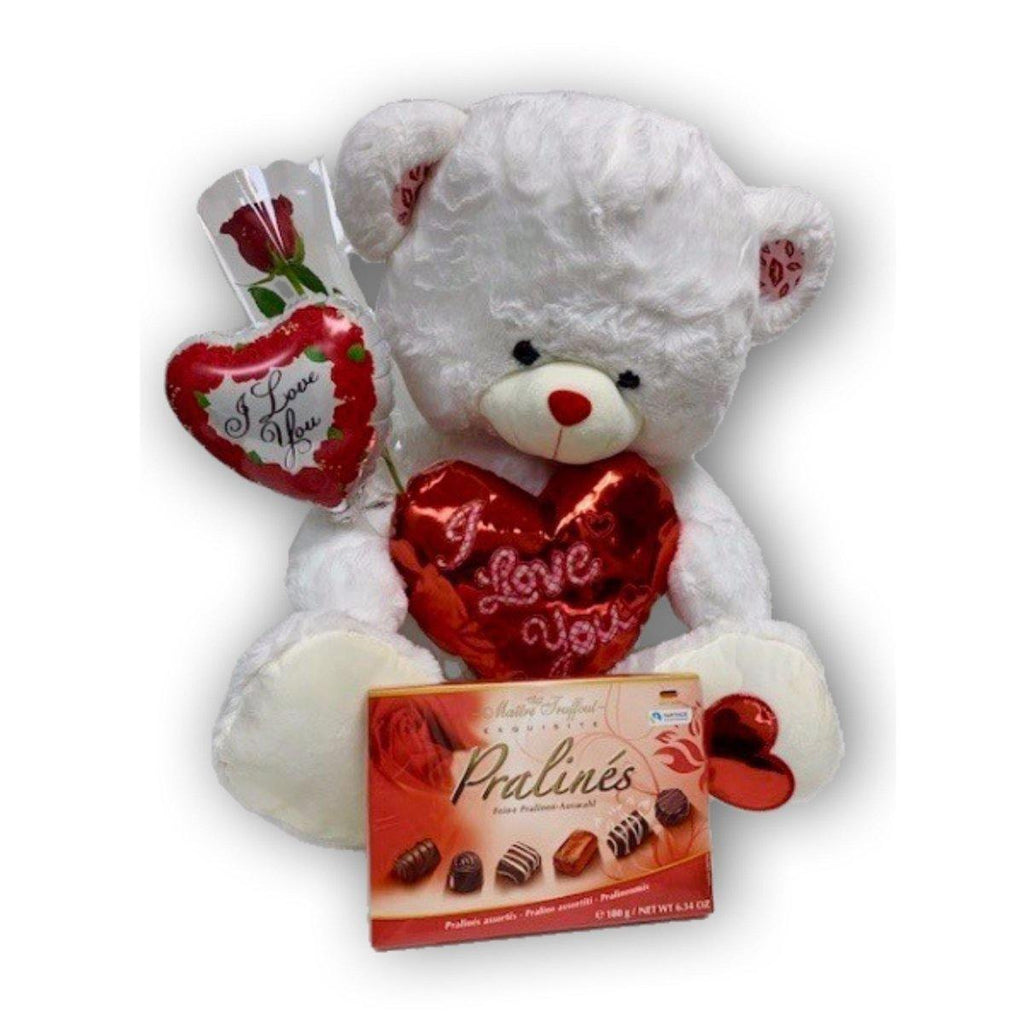 Smooches Teddy Bear with Chocolate - Shalimar Flower Shop