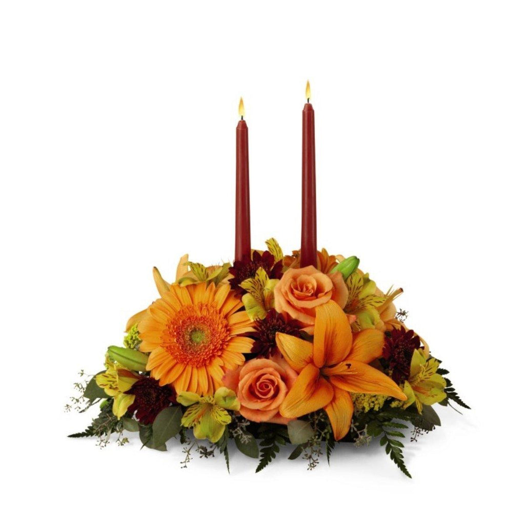 The FTD® Bright Autumn Centerpiece - Shalimar Flower Shop