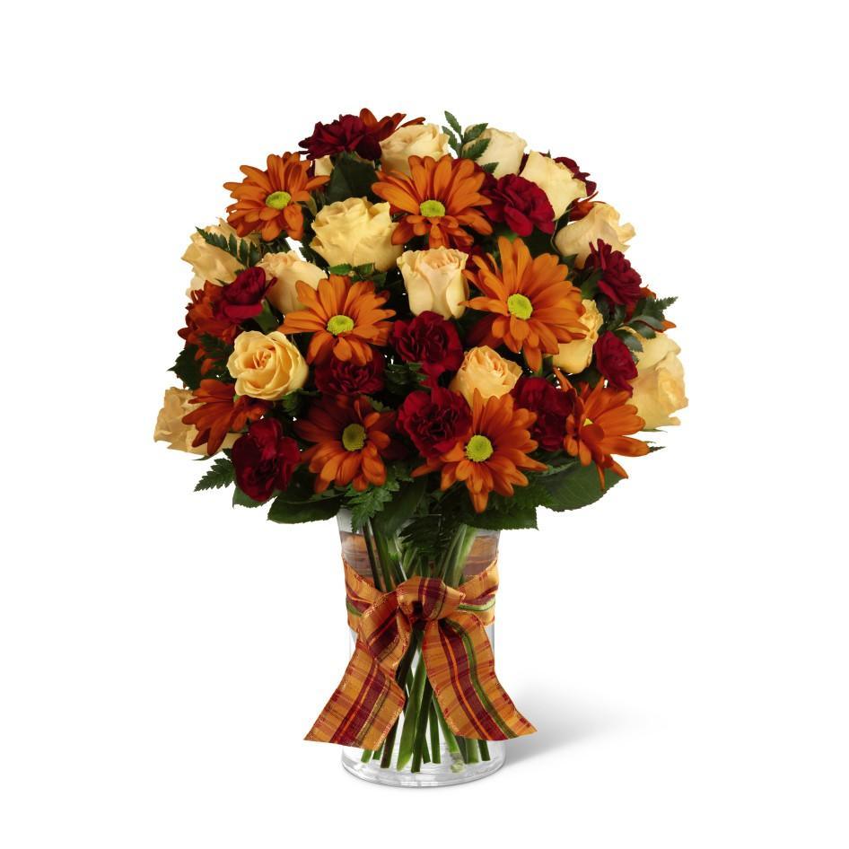 The FTD Golden Autumn Ribbon Bouquet - Shalimar Flower Shop