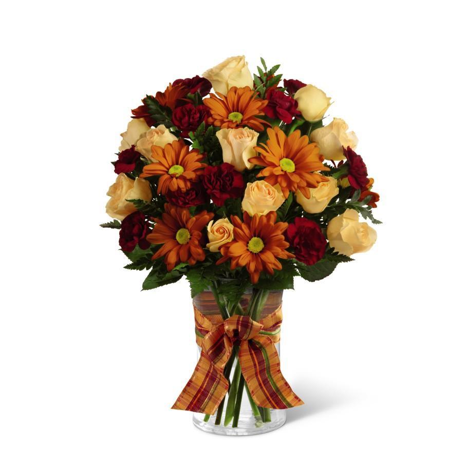 The FTD Golden Autumn Ribbon Bouquet - Shalimar Flower Shop