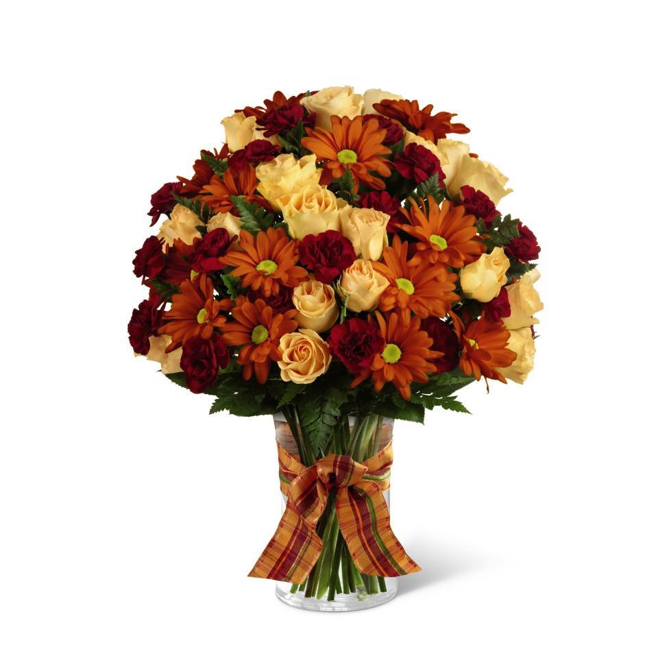 The FTD Golden Autumn Ribbon Bouquet - Shalimar Flower Shop