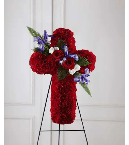 The FTD® Living Cross™ Easel - Red - Shalimar Flower Shop