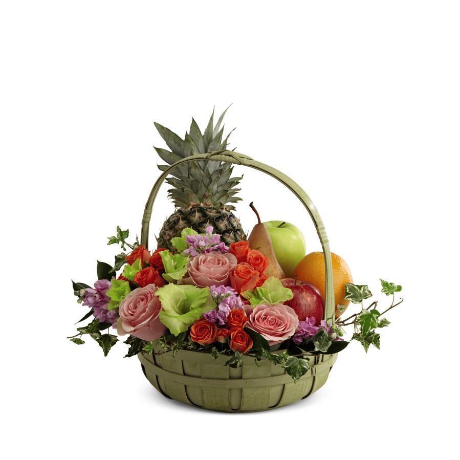 The FTD® Rest in Peace™ Fruit & Flowers - Shalimar Flower Shop