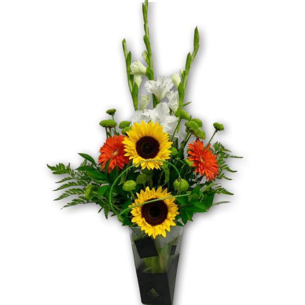 Wide Eyed Whimsical Floral Arrangement in Premium Polish Vase - Shalimar Flower Shop